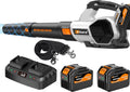 Sihuird Leaf Blower Cordless, 765CFM Electric Leaf Blowers with 2 x 7.8Ah Batteries and Dual Rapid Charger, 3- Speed & Turbo Mode, with LED lighting, 1 x Shoulder Strap, Blowers for Lawn Care - SL9501